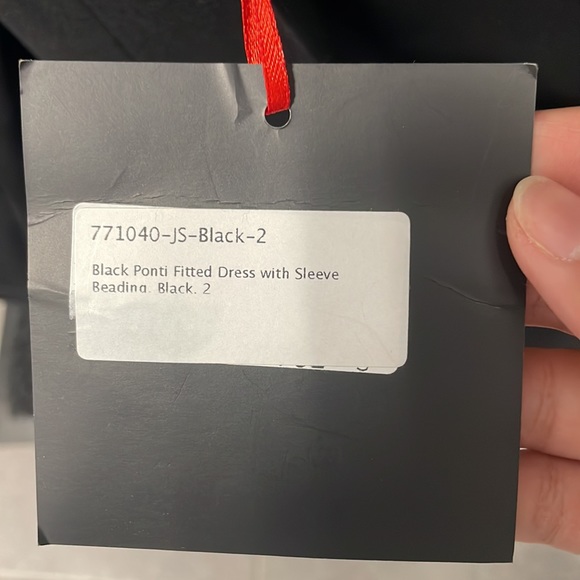 Cynthia Rowley Black Ponte Long Sleeve Embellished Cocktail Dress NWT Low Back - Picture 12 of 12